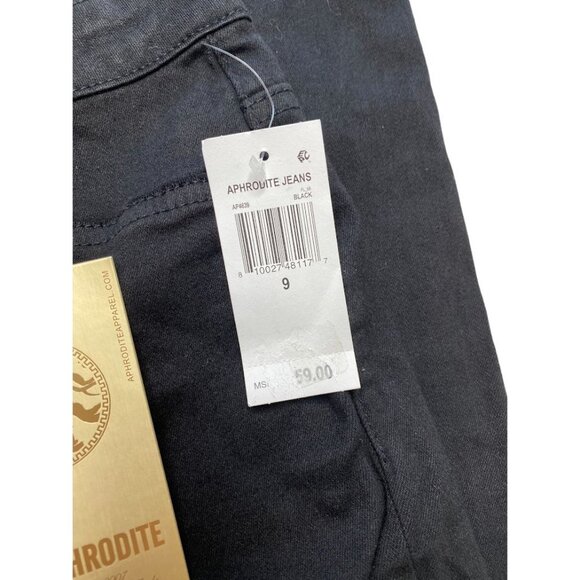 Aphrodite Curvy Ankle Jeans Women's 9 MEDIUM Black Distressed High-Rise Skinny - Picture 8 of 13